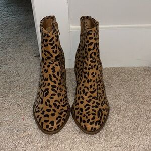 Carlos cheetah print ankles boots